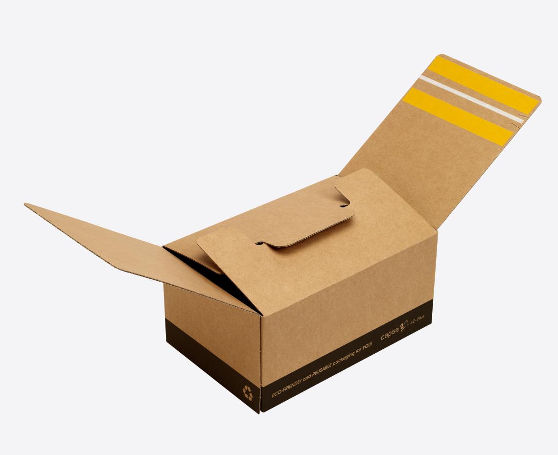 cajas de cartón reciclado con 2 tiras adhesivas
