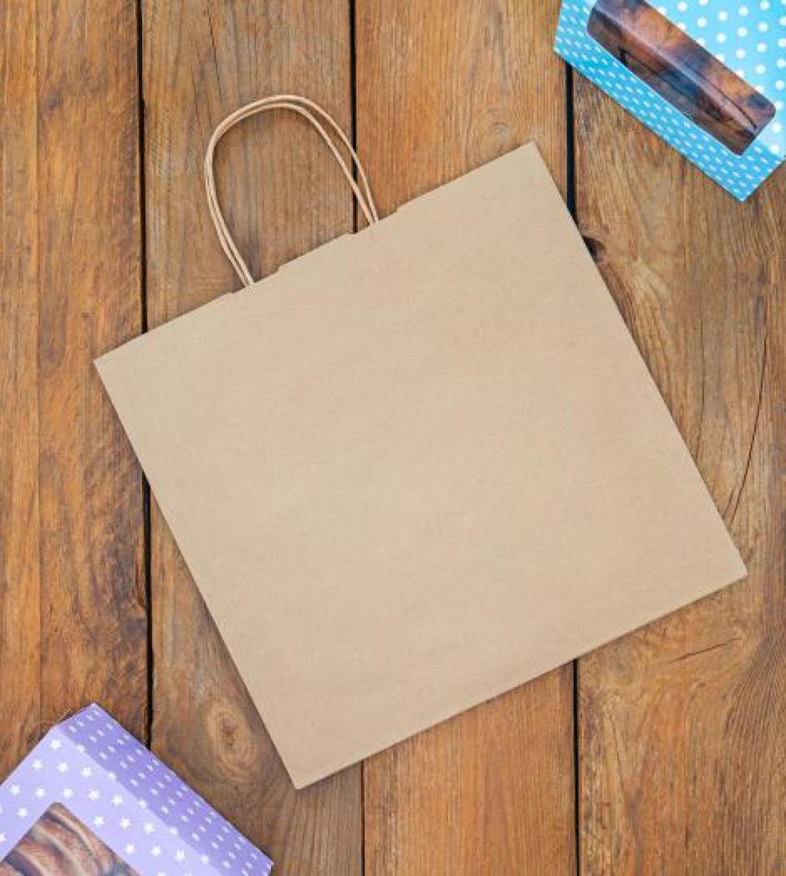 Bolsas take away kraft con comida al lado