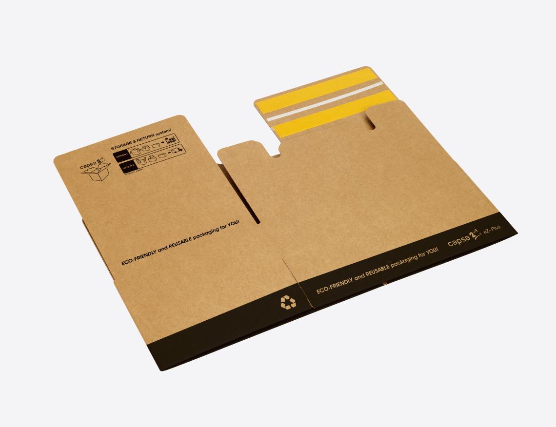 Cajas de cartón con 2 tiras adhesivas para envíos y devoluciones