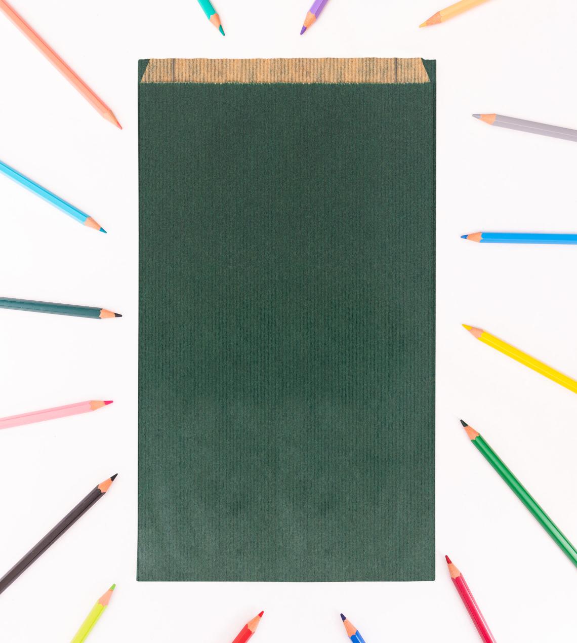 Sobres de papel con fuelle lateral kraft verde