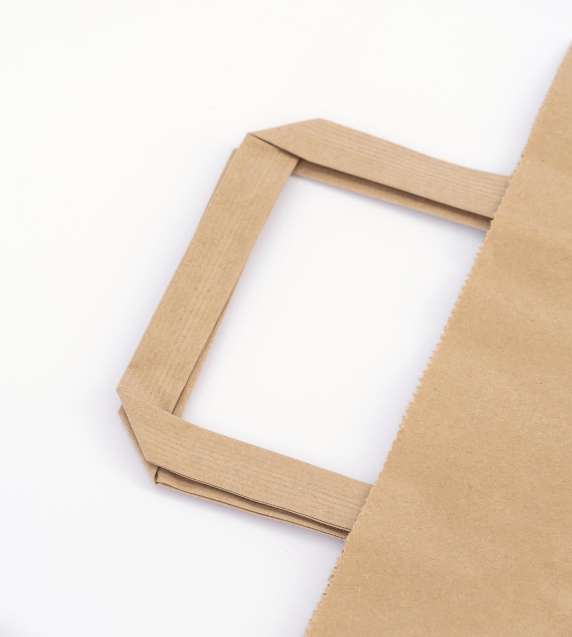 Bolsas de papel con asas planas kraft 22x30x10