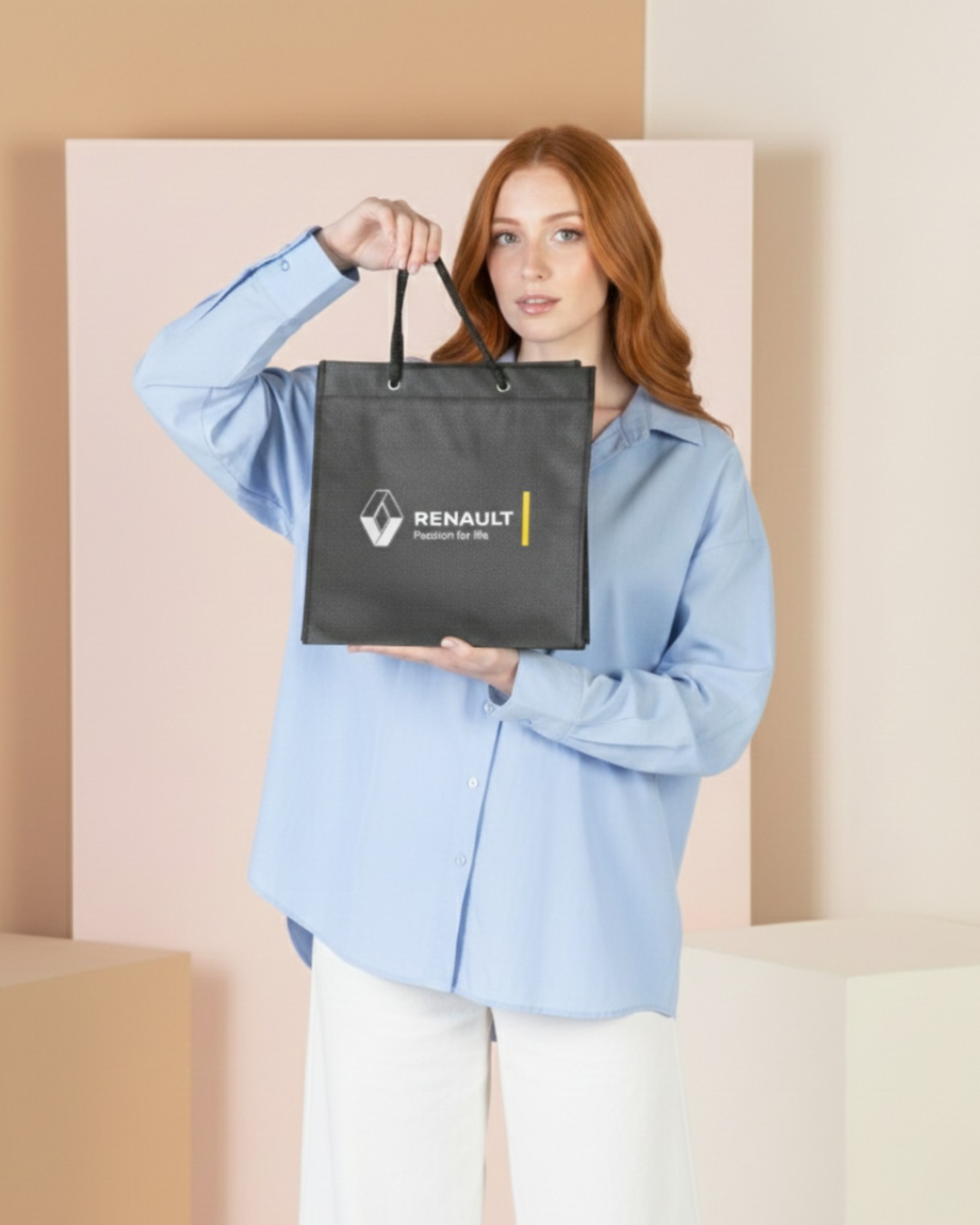 Bolsas tela asas algodón 30x30x12