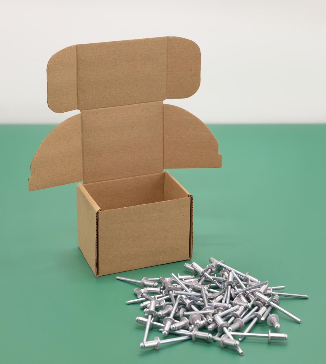 Cajas de cartón con tornillos