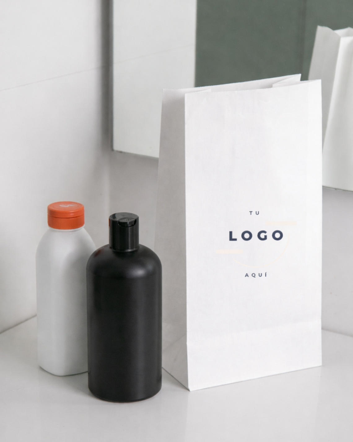 bolsas sin asas de papel blanco