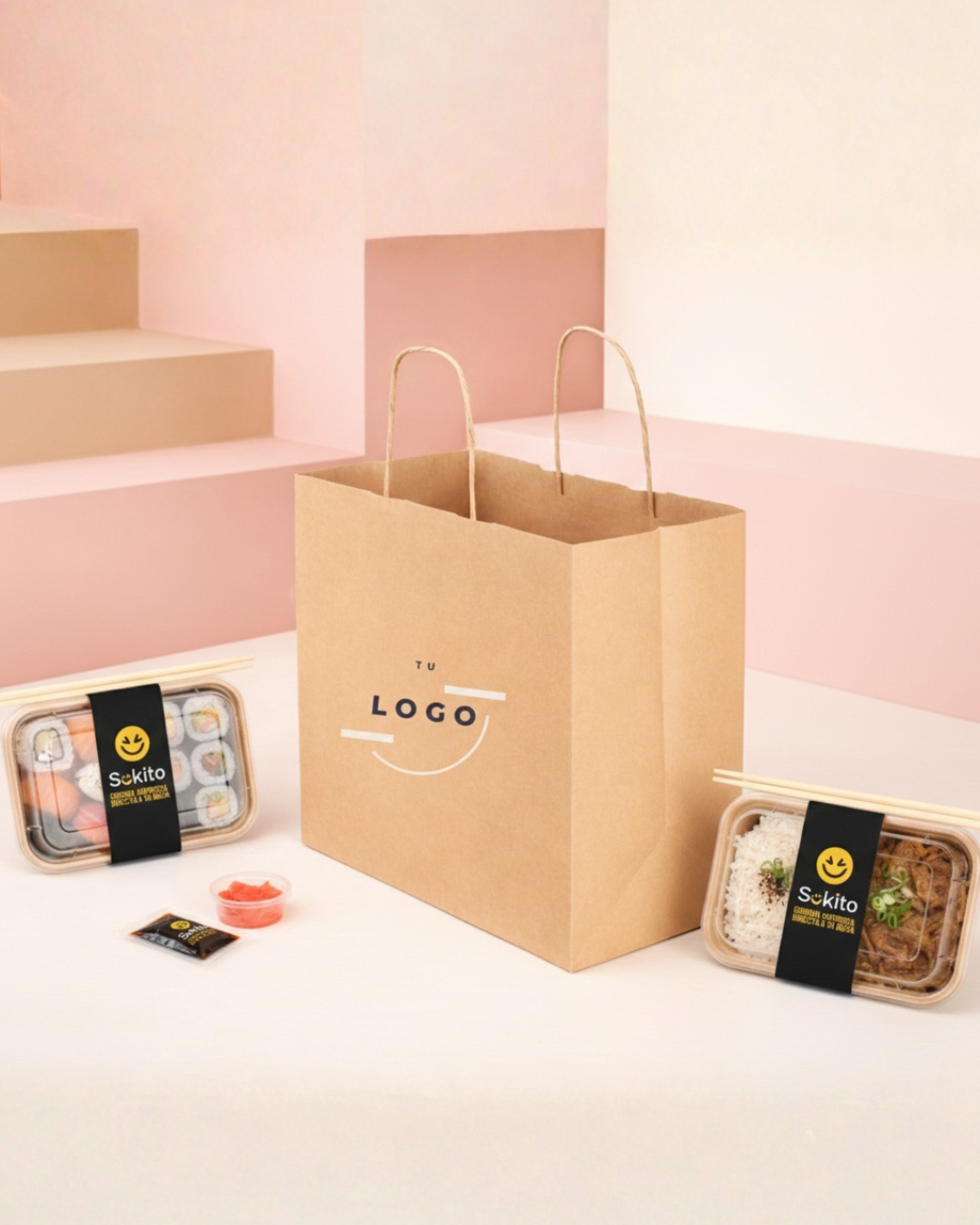 Bolsas papel kraft reciclado 120 g 28x27x16