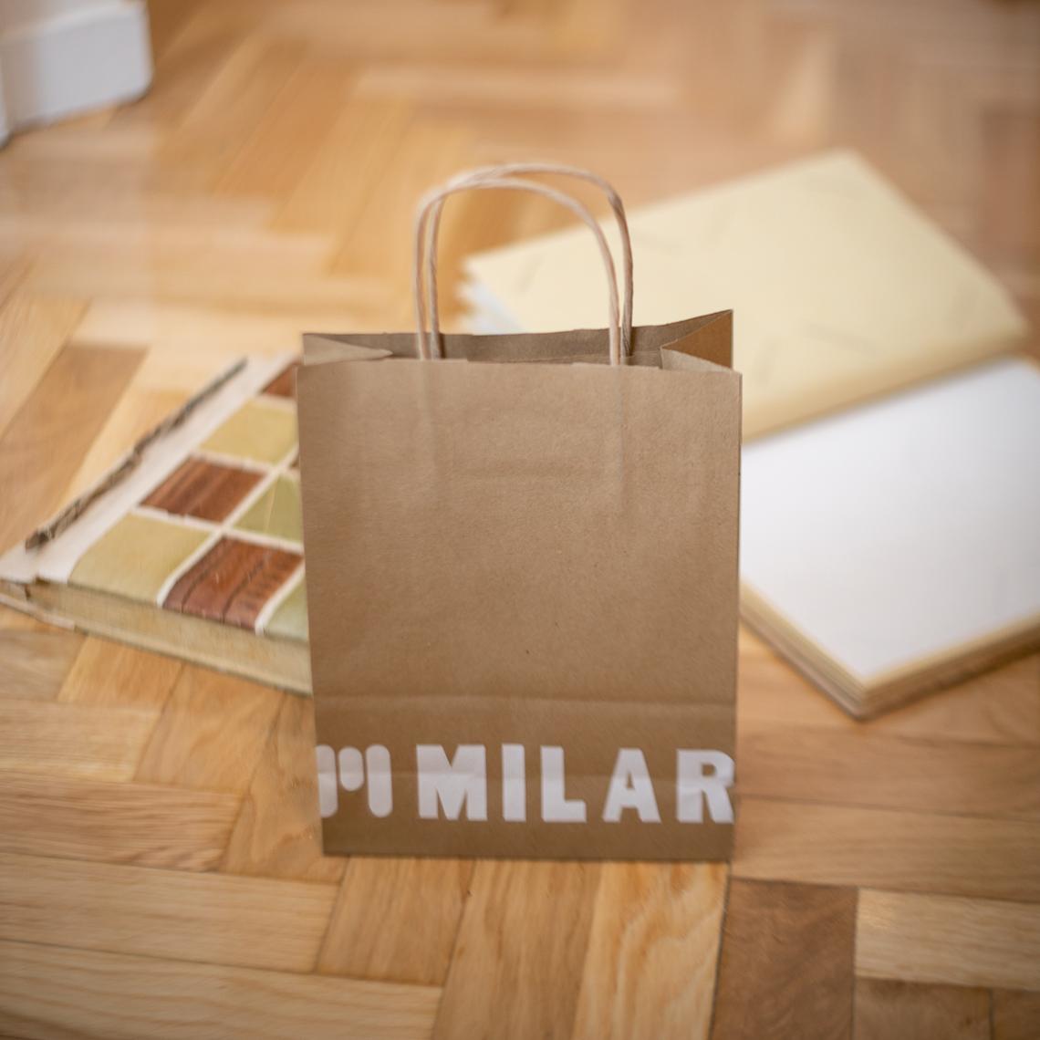 Bolsa de kraft con asas para negocios 18x24x8