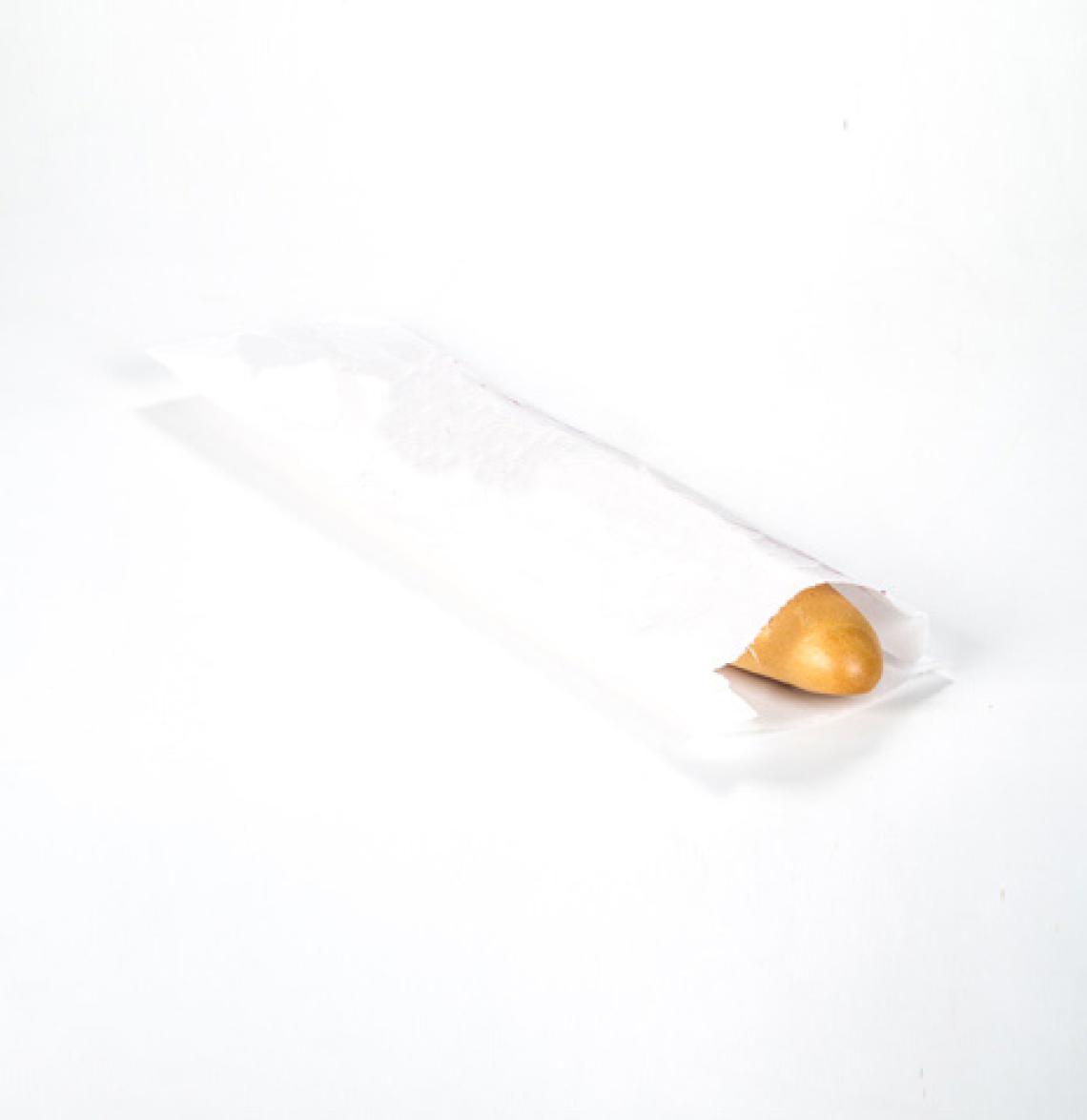 Bolsas de papel blanco para una barra de pan