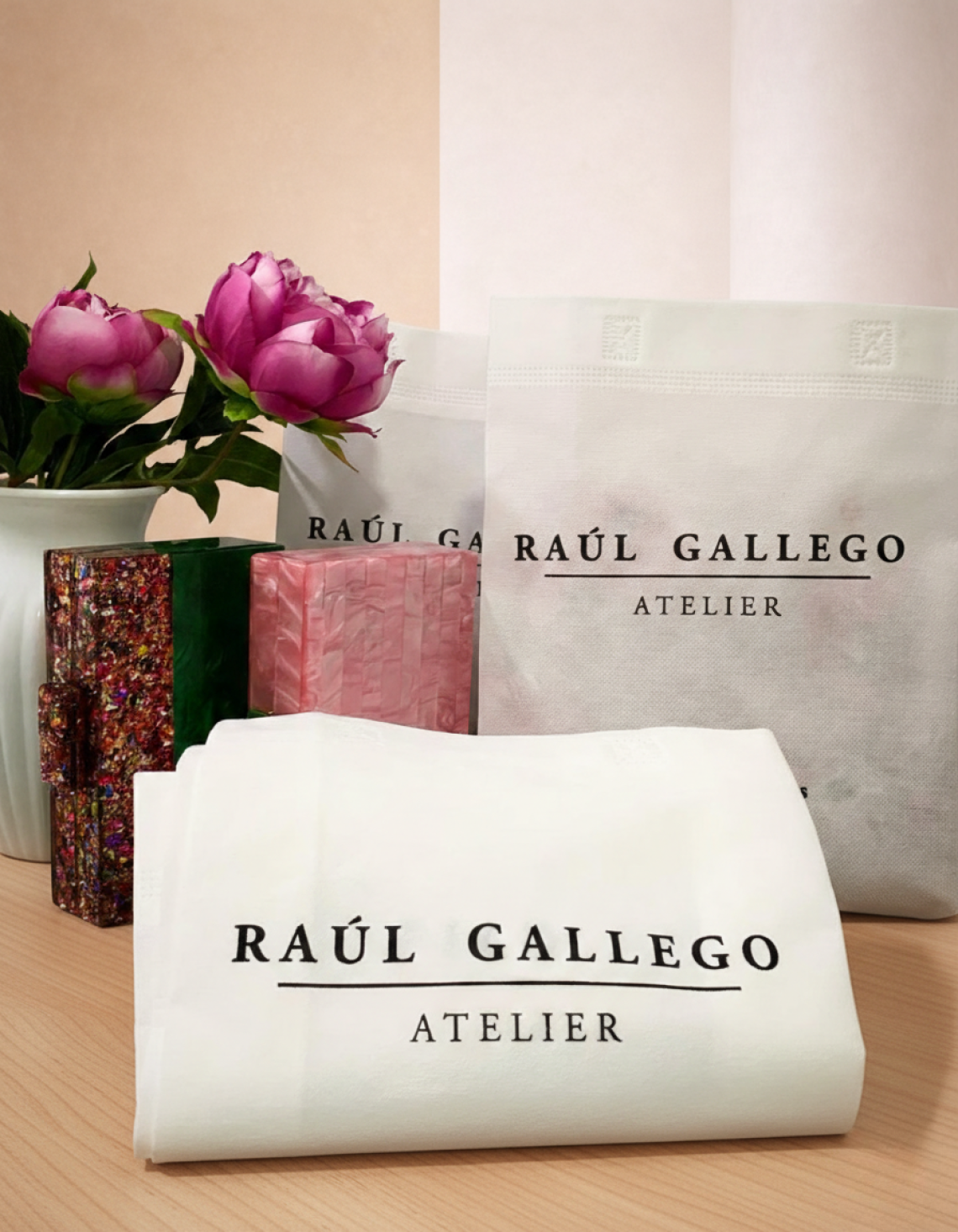 Bolsas de tela asa corta 25x30x10
