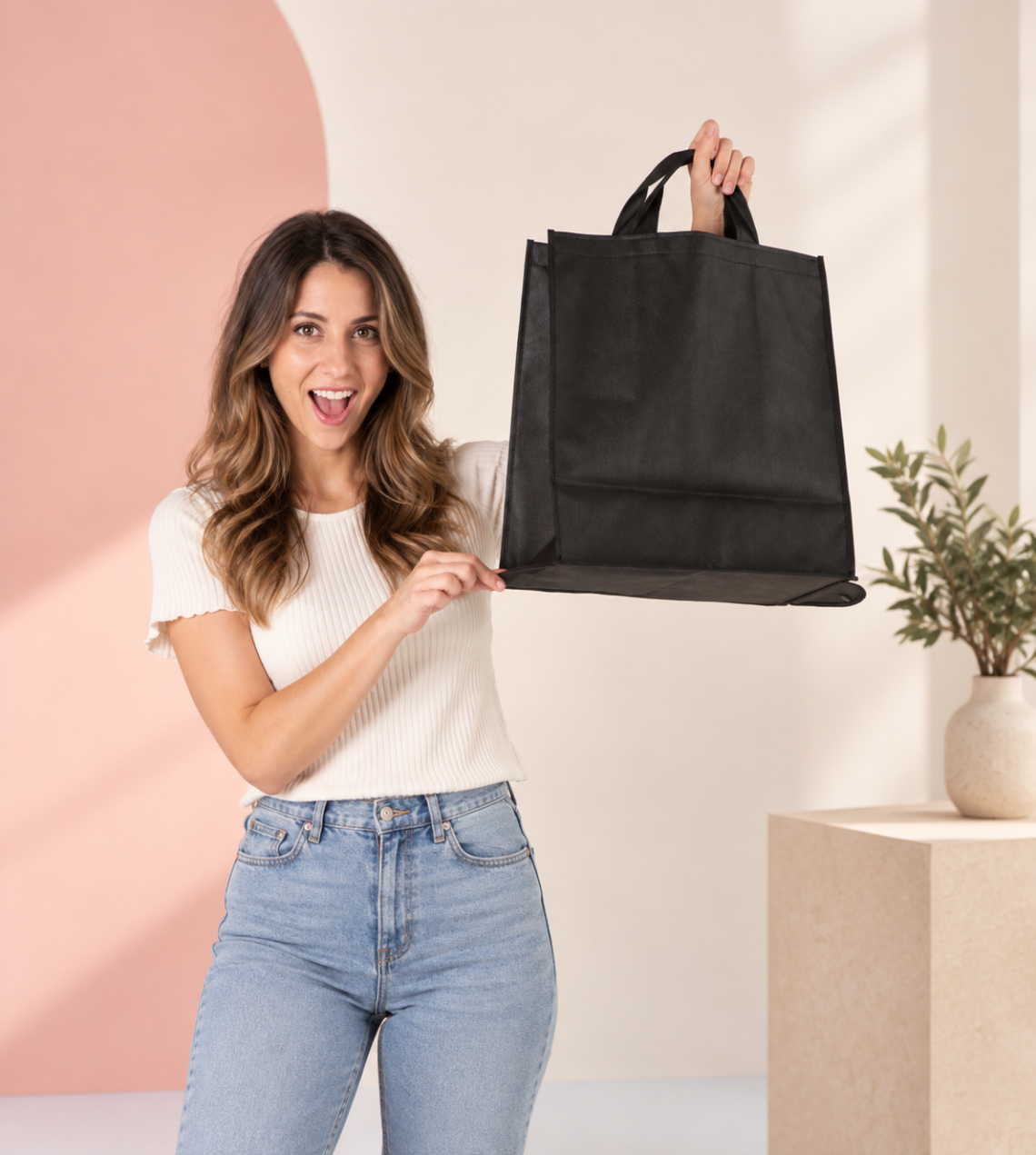 Bolsas de tela plegables 35x40x20