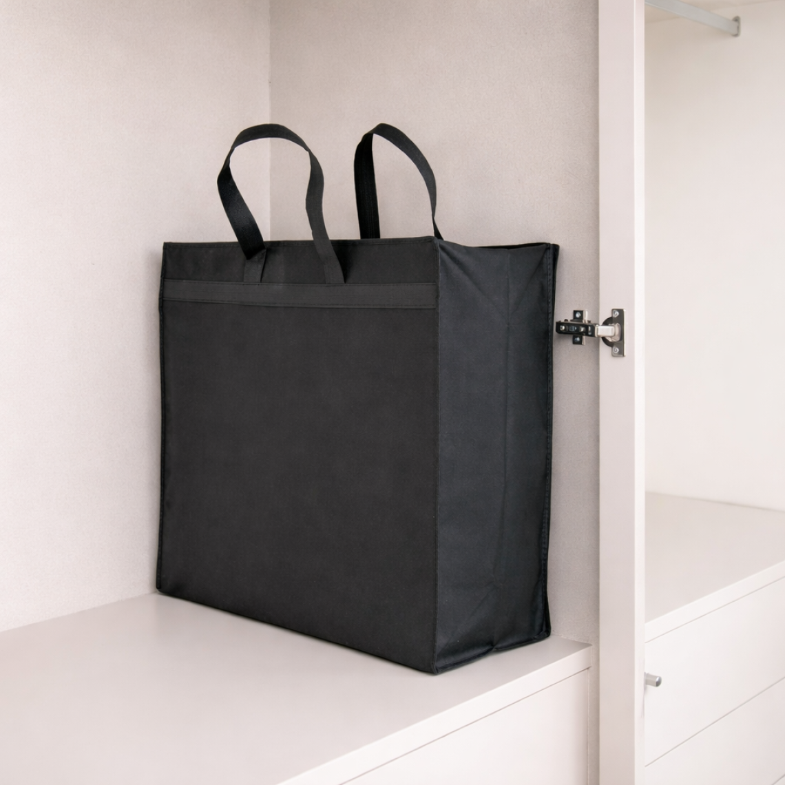 Bolsa con asas para meter edredón negro 88x55x35