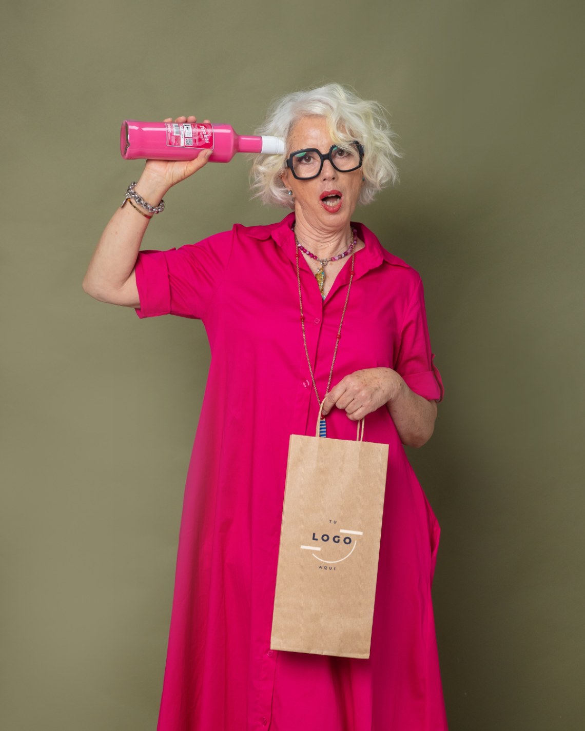 Bolsas de papel ecológico para botellas 18x39x8