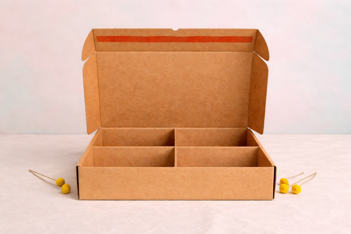 Cajas de cartón reciclado con separadores para ecommerce 41x34x9 | Fabricadas por personas con discapacidad intelectual