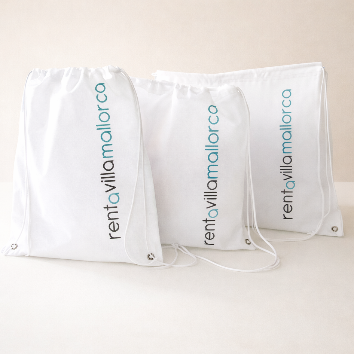 Mochila de tela amarilla de cuerdas 36x42