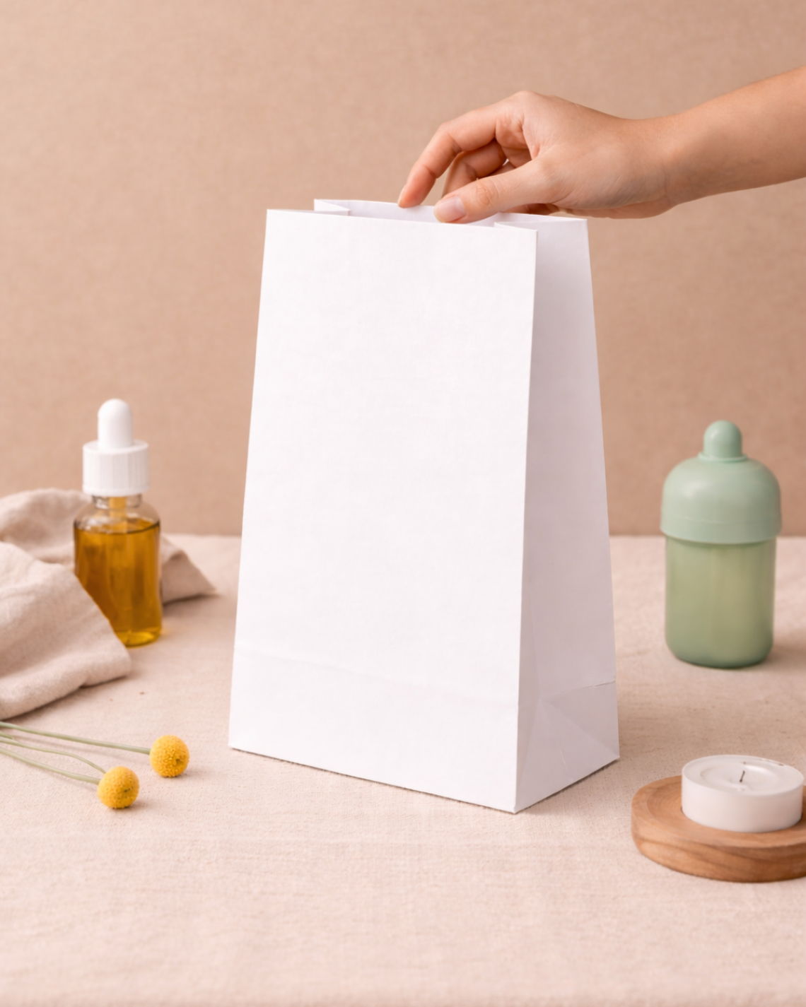 Bolsas de papel blancas sin asas 22x30x12