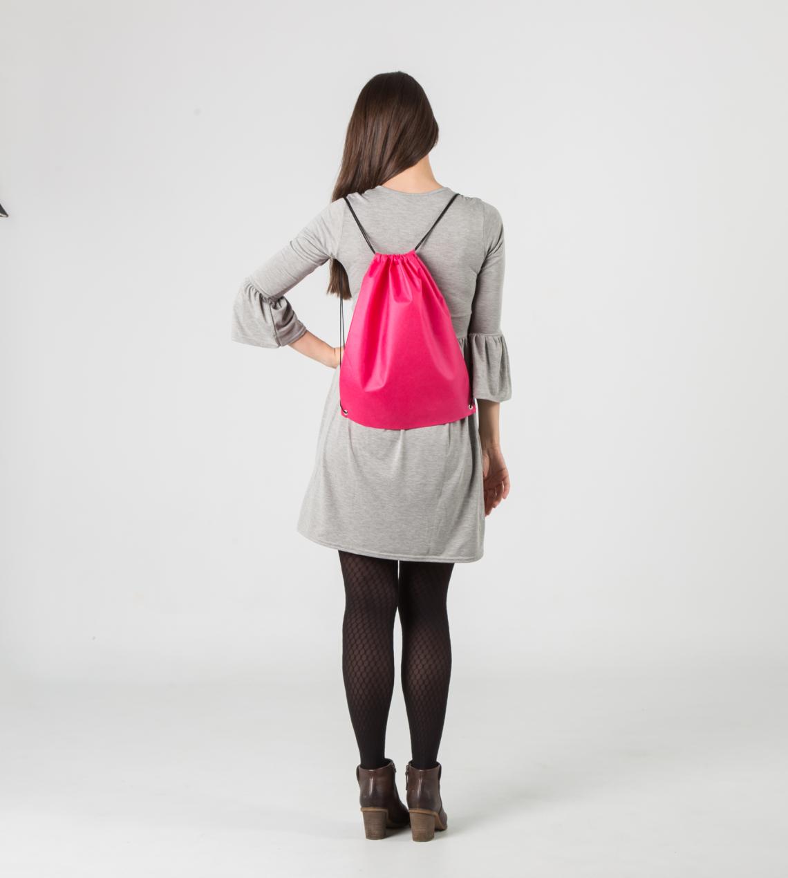 Mochila de cuerdas fucsia 36x42