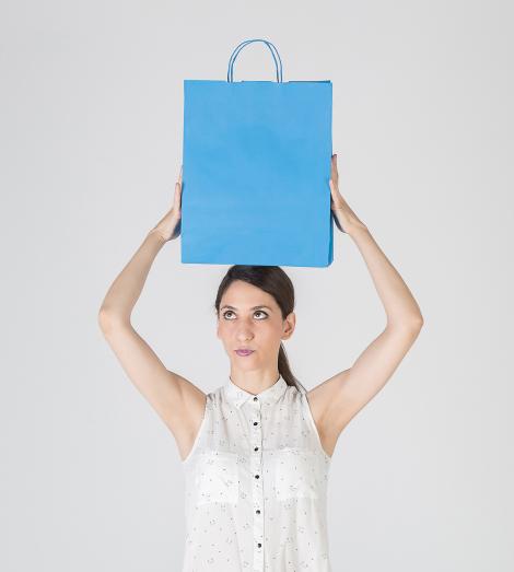 Bolsas medianas de color azul