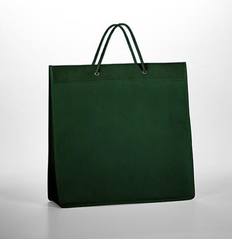 Bolsas de tela con asas de cordón de color verde