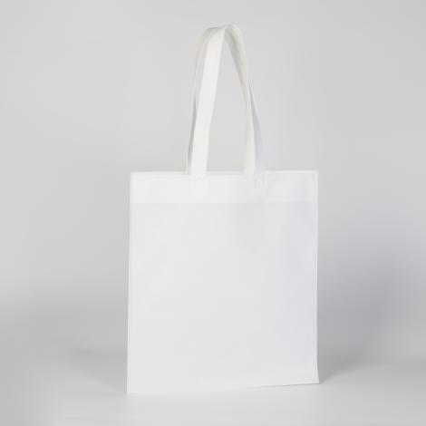 Tote bags de tela blancas para tiendas Bolsas de tela reciclada de tamaño mediano con asas largas