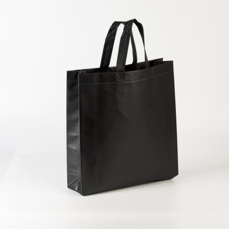 Bolsa de tela laminada con agarre color negro 38x40x10 Bolsa de tela laminada con agarre color negro 38x40x10