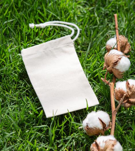 Sacos de algodón orgánico 150 g 10x17. Fabricados por mujeres en riesgo de exclusión social