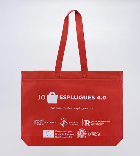 Bolsa termosellada asa larga 48x35x10. Tejido reciclado