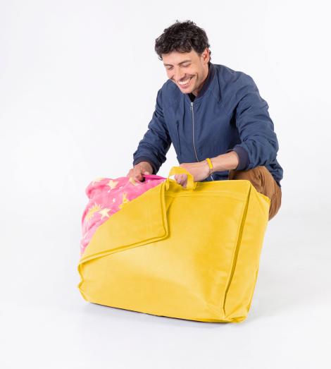 Bolsa para guardar edredón de color amarillo 55x45x15