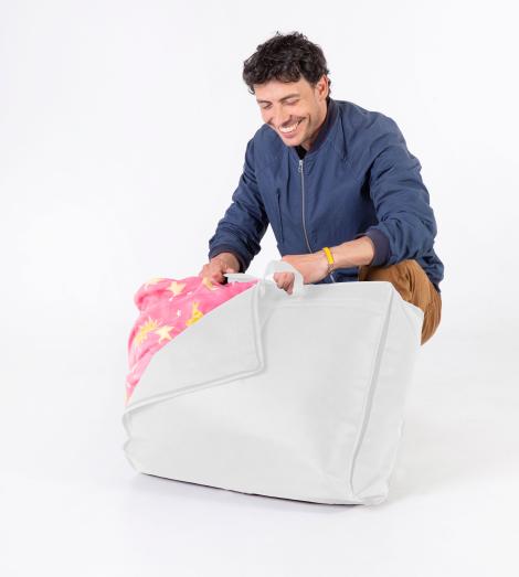 Bolsa para guardar edredón de color blanco 55x45x15