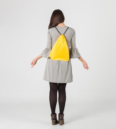 Mochila de tela amarilla de cuerdas 36x42