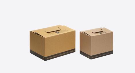 Cajas para envíos montaje fácil 30x20x25 Material Compostable. Made In Spain