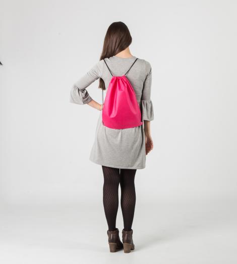 Mochila de cuerdas fucsia 36x42