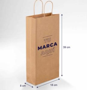 Bolsas de papel kraft baratas para dos botellas 18x39x8