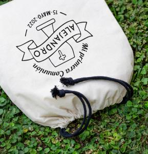 Sacos de algodón orgánico para regalos de comunión 150 g 25x30.