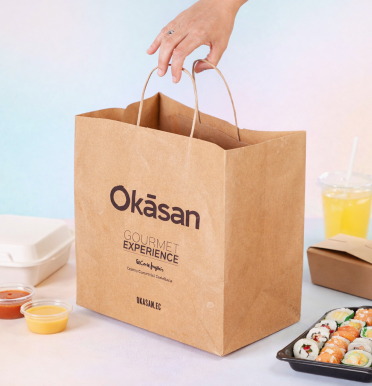 Bolsas de papel impermeable take away 30x29x17