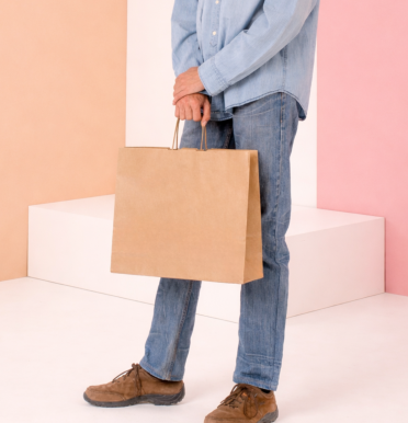 Bolsas de papel ecológico kraft 100 g 42x35x12