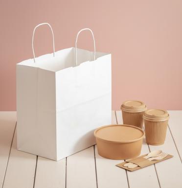 Bolsas de papel blanco take away 28x27x16