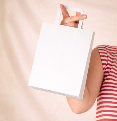 Bolsas de papel con asas planas 18x24x8