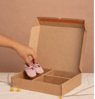 Cajas de cartón reciclado con separadores para ecommerce 31x24x6 | Fabricadas por personas con discapacidad intelectual