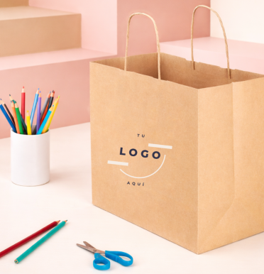 Bolsas papel kraft reciclado 120 g 28x27x16