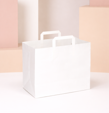 Bolsas de papel blanco para take away 32x25x22
