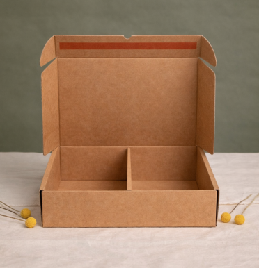 Cajas de cartón reciclado con separador para ecommerce 38x32x14 | Fabricadas por personas con discapacidad intelectual
