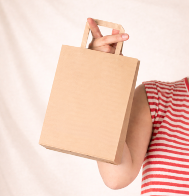 Bolsas de papel kraft con asas planas 18x24x8