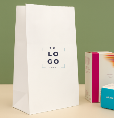 Bolsas de papel blancas sin asas 18x29x10