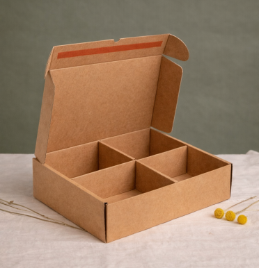 Cajas de cartón reciclado con separadores para ecommerce 38x32x14 | Fabricadas por personas con discapacidad intelectual