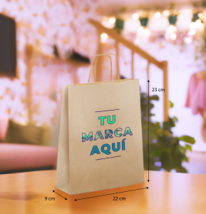 Bolsas papel kraft baratas 22x23x9