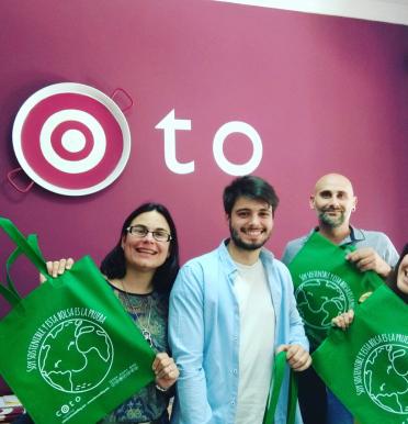 Bolsas de tela mediana termosellada con asas largas 38x42