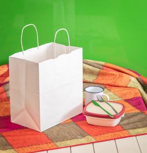 Bolsas de papel blanco take away 28x27x16