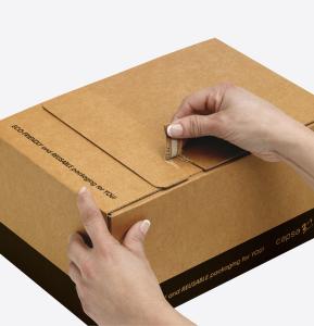 Cajas con cierre autoadhesivo 40x30x12. Material compostable