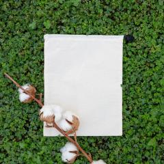 Sacos de algodón orgánico con cierre por un lado 150 g 20x25. Fabricados por mujeres en riesgo de exclusión social