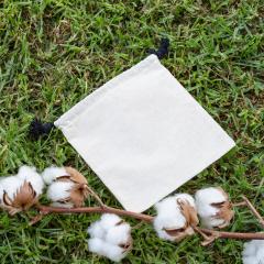 Sacos de algodón orgánico con cierre por dos lados 150 g 16x16. Fabricados por mujeres en riesgo de exclusión social