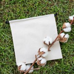Sacos de algodón orgánico con cierre por dos lados 150 g 25x25. Fabricados por mujeres en riesgo de exclusión social